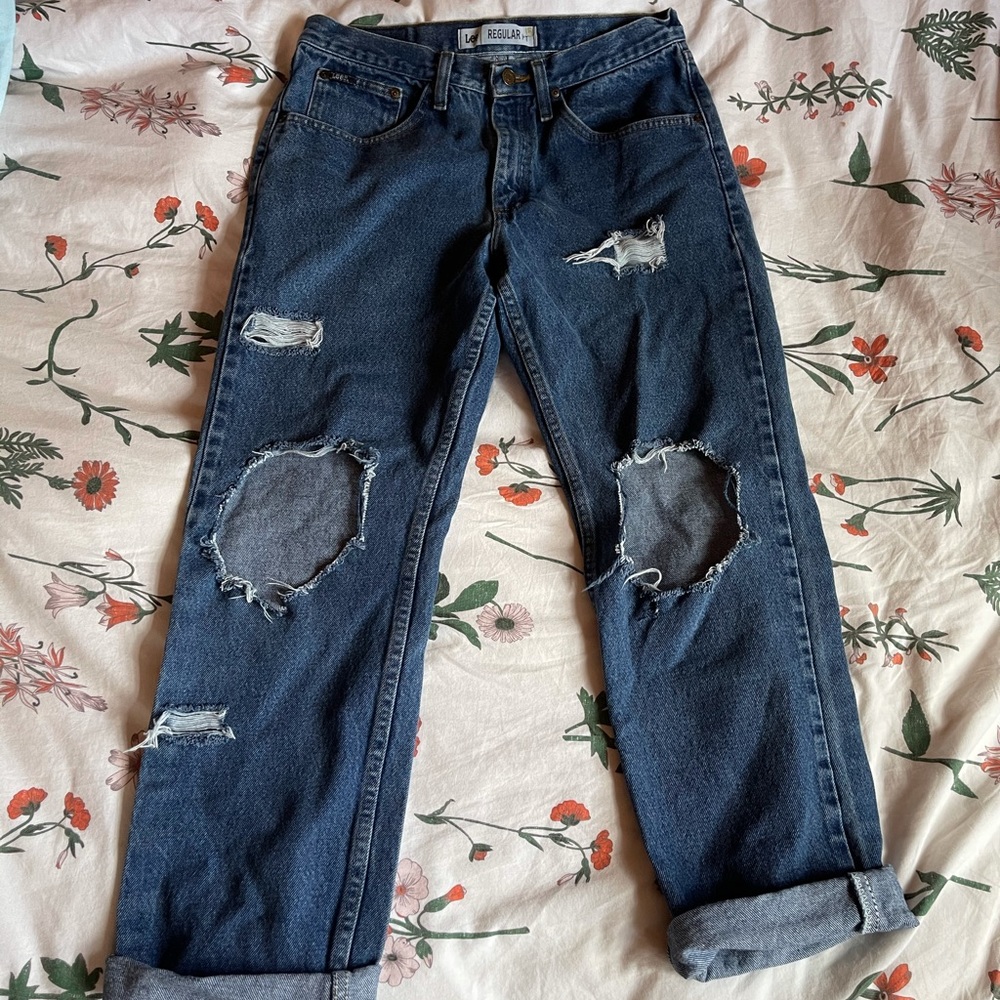 Lee distressed mom jeans